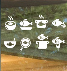 cooking-fish-icons-signage-design-set-white